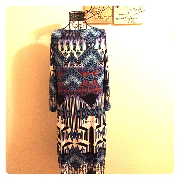 $⬇️ Sheath Dress/Tunic in Southwestern Pattern - Picture 1 of 7